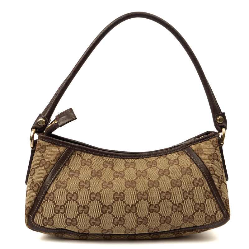 Picture of Gucci Shoulder Bag Pochette in Brown, GG Supreme Canvas