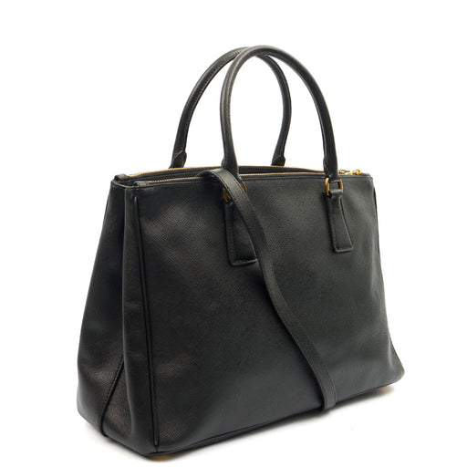 Picture of Prada Tote Galleria - Medium Double Zip Tote in Black, Saffiano Leather