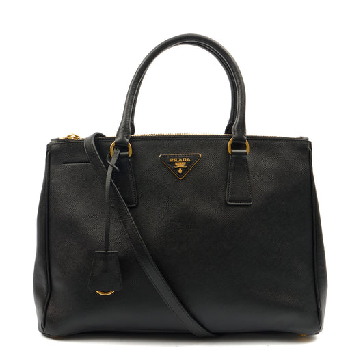 Picture of Prada Tote Galleria - Medium Double Zip Tote in Black, Saffiano Leather