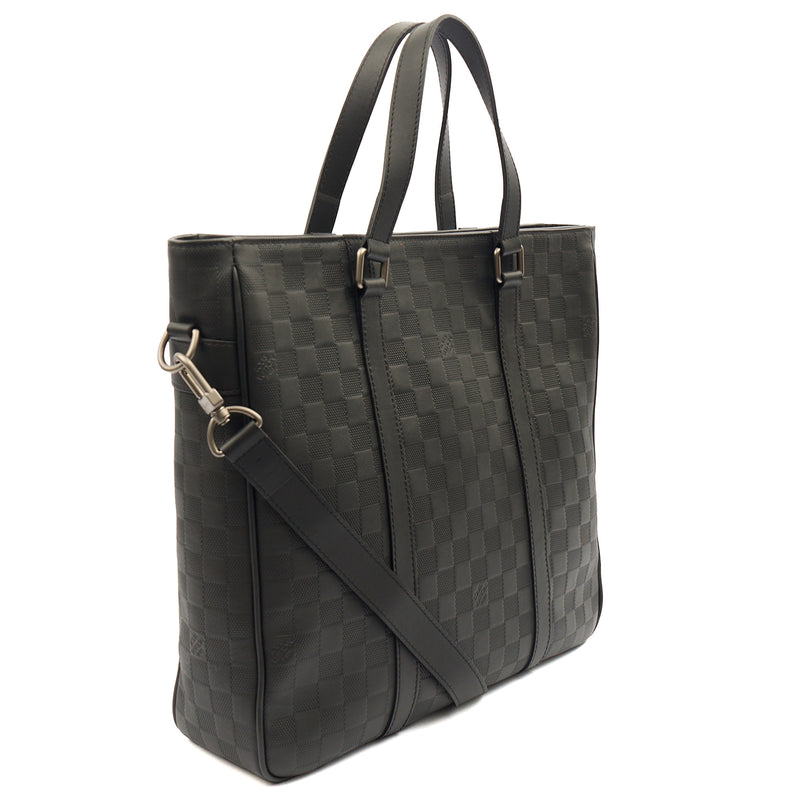 Picture of Louis Vuitton Tote Tadao  in Damier Carbon, Calfskin Leather