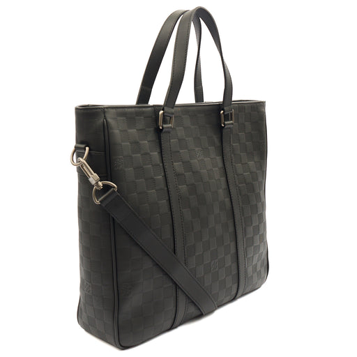 Picture of Louis Vuitton Tote Tadao  in Damier Carbon, Calfskin Leather