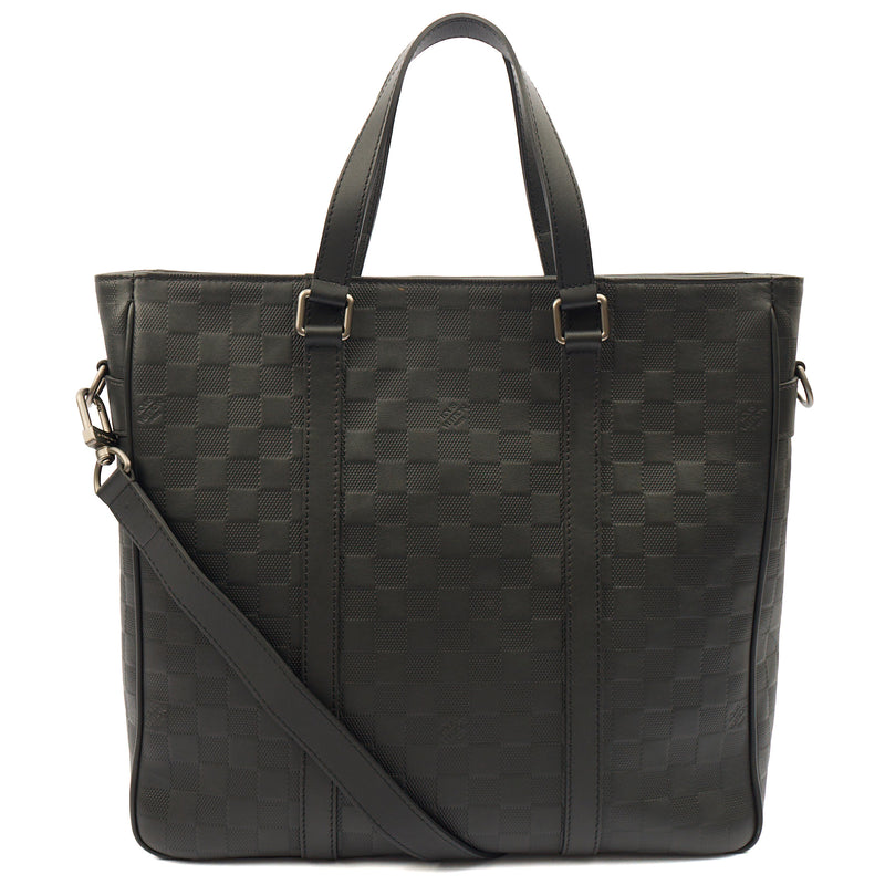 Picture of Louis Vuitton Tote Tadao  in Damier Carbon, Calfskin Leather