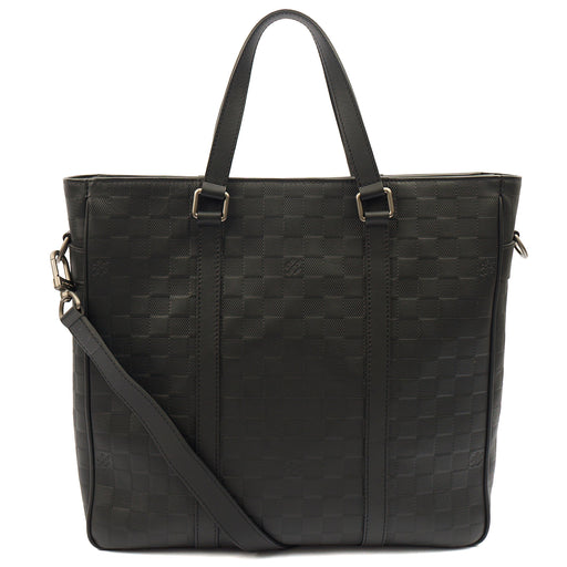 Picture of Louis Vuitton Tote Tadao  in Damier Carbon, Calfskin Leather