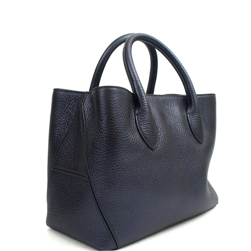 Picture of Aspinal of London Top Handle London Tote - Midi in Blue, Exotic Effect Leather