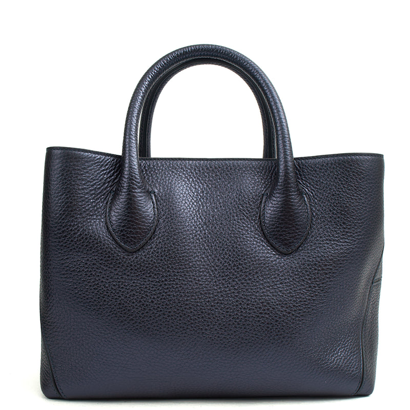 Picture of Aspinal of London Top Handle London Tote - Midi in Blue, Exotic Effect Leather