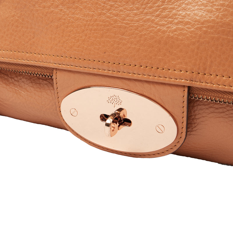 Picture of Mulberry Clutch Postman's Lock Clutch in Orange, Calfskin Leather