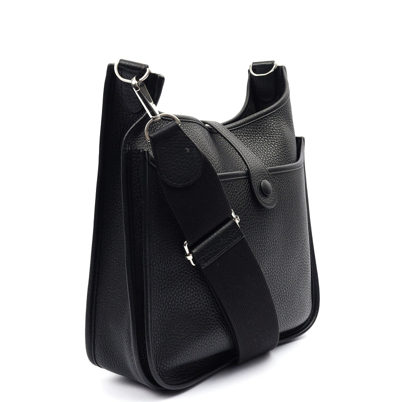 Picture of Hermes Cross Body Evelyne 29 in Black, Clemence Leather