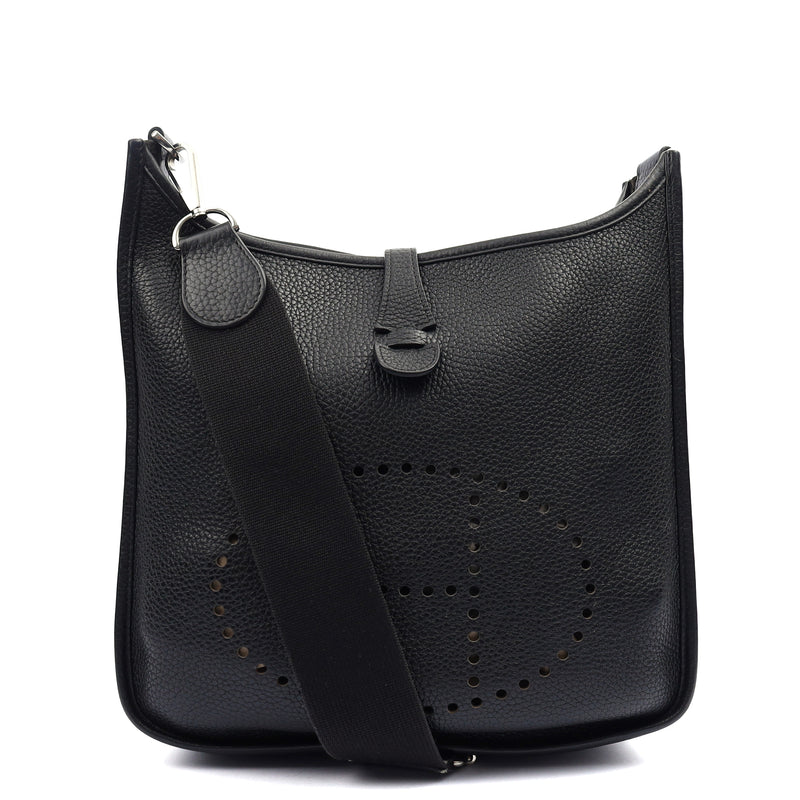 Picture of Hermes Cross Body Evelyne 29 in Black, Clemence Leather