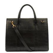 Picture of Mulberry Tote Bayswater with Strap in Black, Exotic Effect Leather