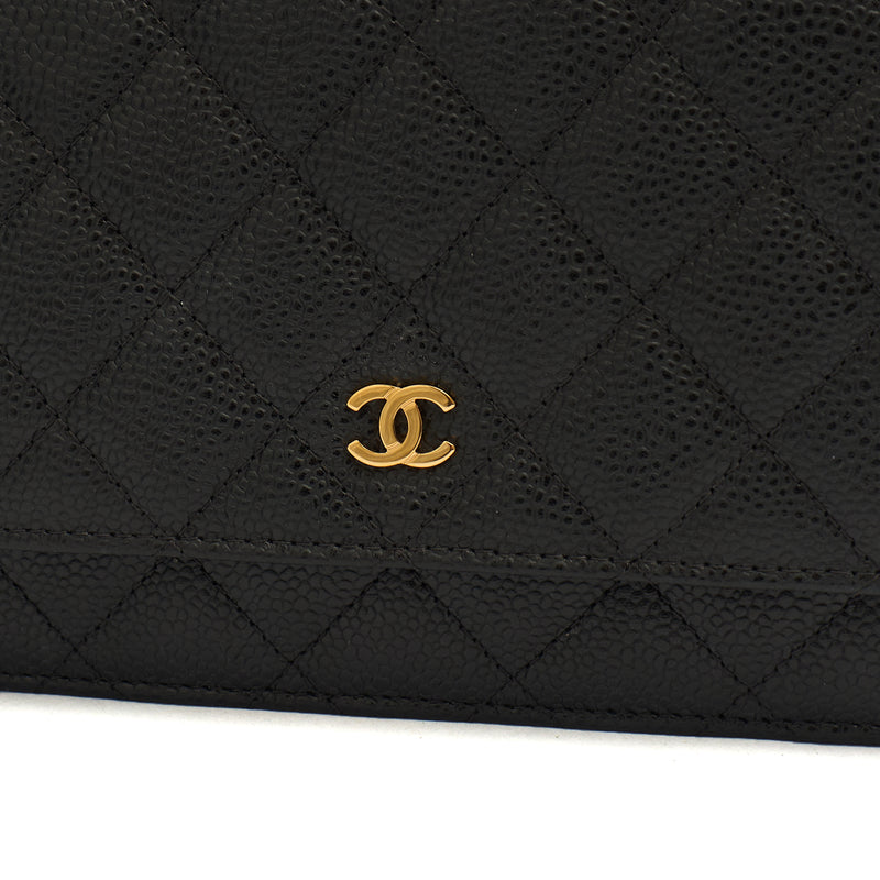 Picture of Chanel Cross Body Wallet on Chain in Black, Caviar Leather