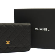 Picture of Chanel Cross Body Wallet on Chain in Black, Caviar Leather