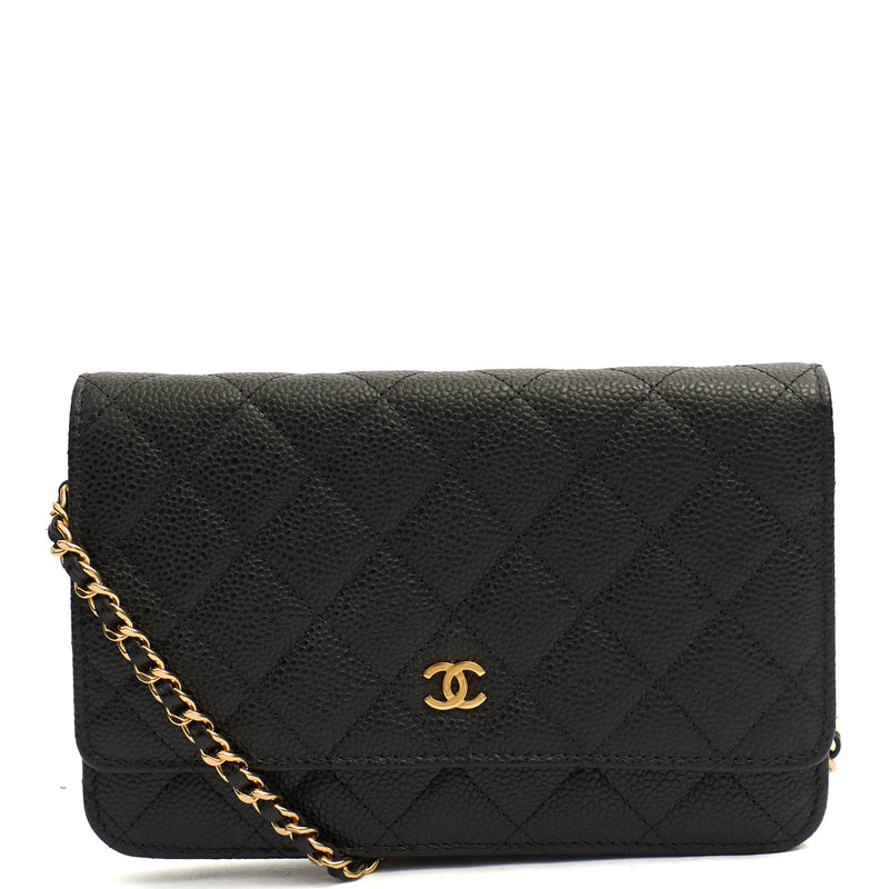 Picture of Chanel Cross Body Wallet on Chain in Black, Caviar Leather