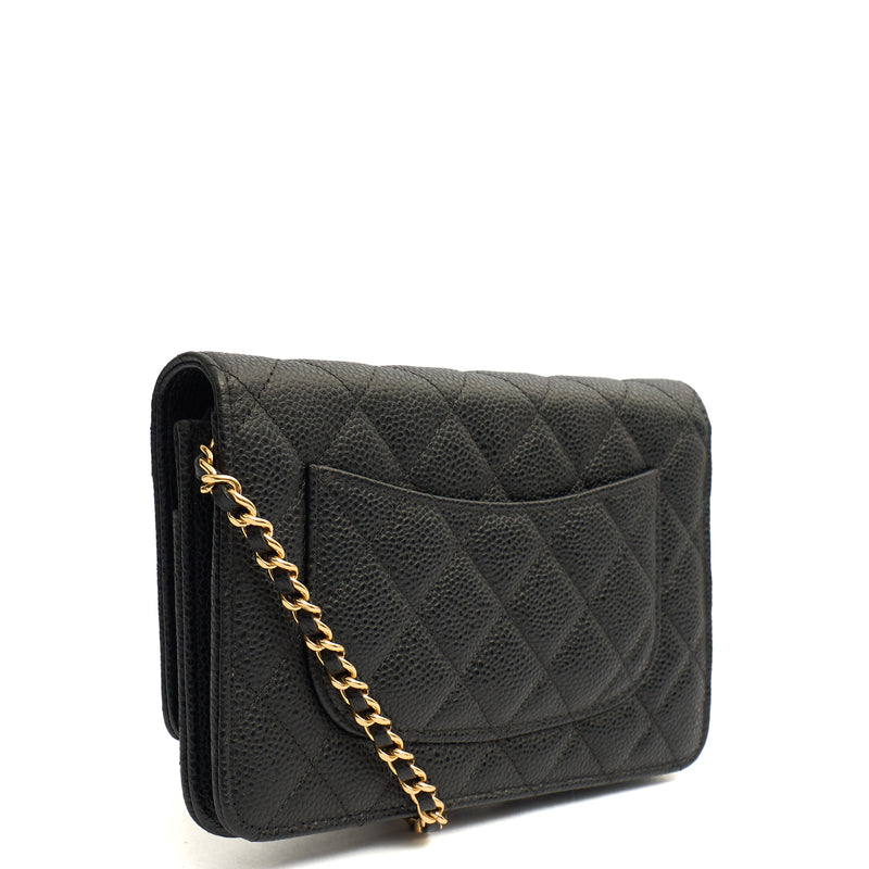 Picture of Chanel Cross Body Wallet on Chain in Black, Caviar Leather
