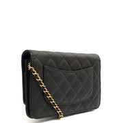 Picture of Chanel Cross Body Wallet on Chain in Black, Caviar Leather