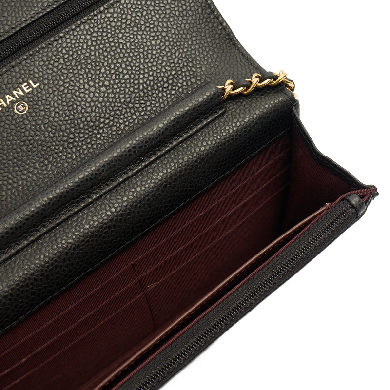 Picture of Chanel Cross Body Wallet on Chain in Black, Caviar Leather