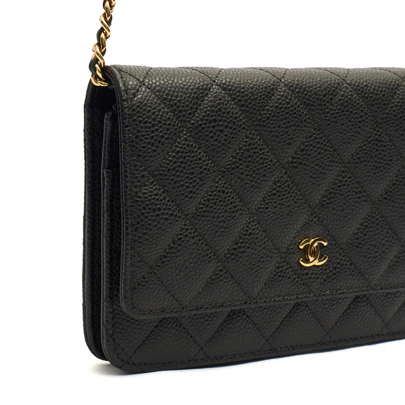 Picture of Chanel Cross Body Wallet on Chain in Black, Caviar Leather