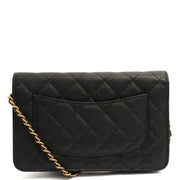 Picture of Chanel Cross Body Wallet on Chain in Black, Caviar Leather