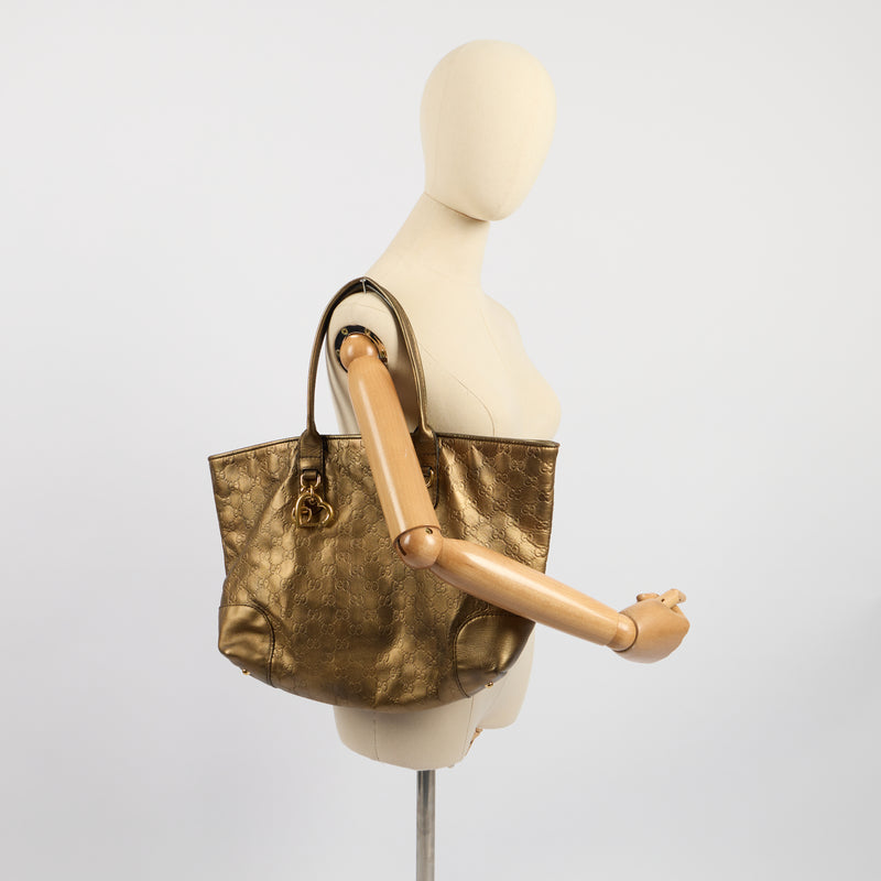 Gucci Tote Abbey Tote in Metallic, Leather