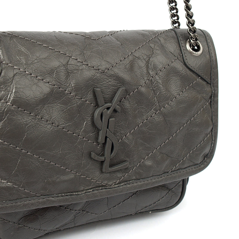 Picture of Saint Laurent Cross Body Niki- Baby in Grey, Leather