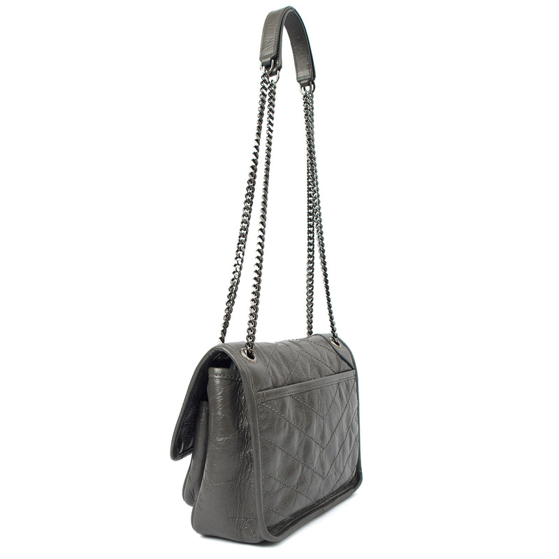 Picture of Saint Laurent Cross Body Niki- Baby in Grey, Leather