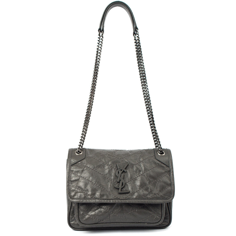 Picture of Saint Laurent Cross Body Niki- Baby in Grey, Leather