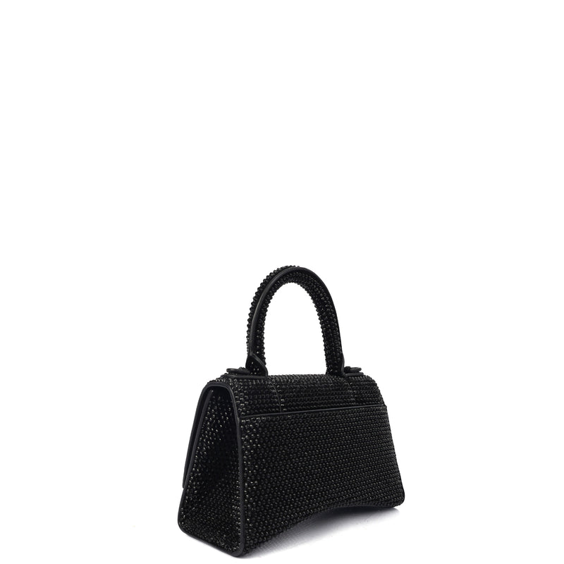 Picture of Balenciaga Tote Hourglass Top Handle Small in Black, Fabric