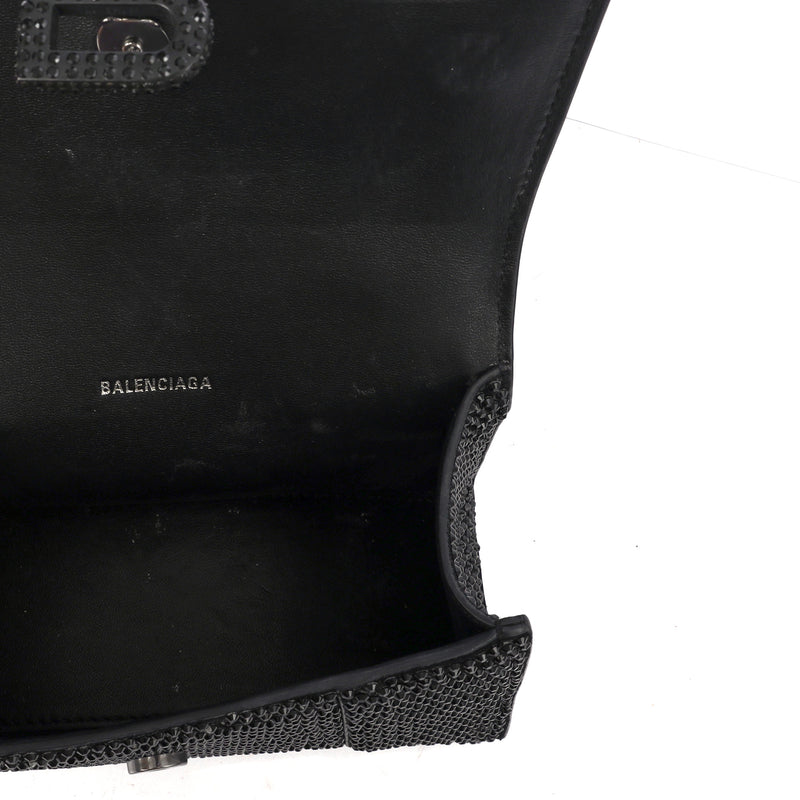 Picture of Balenciaga Tote Hourglass Top Handle Small in Black, Fabric