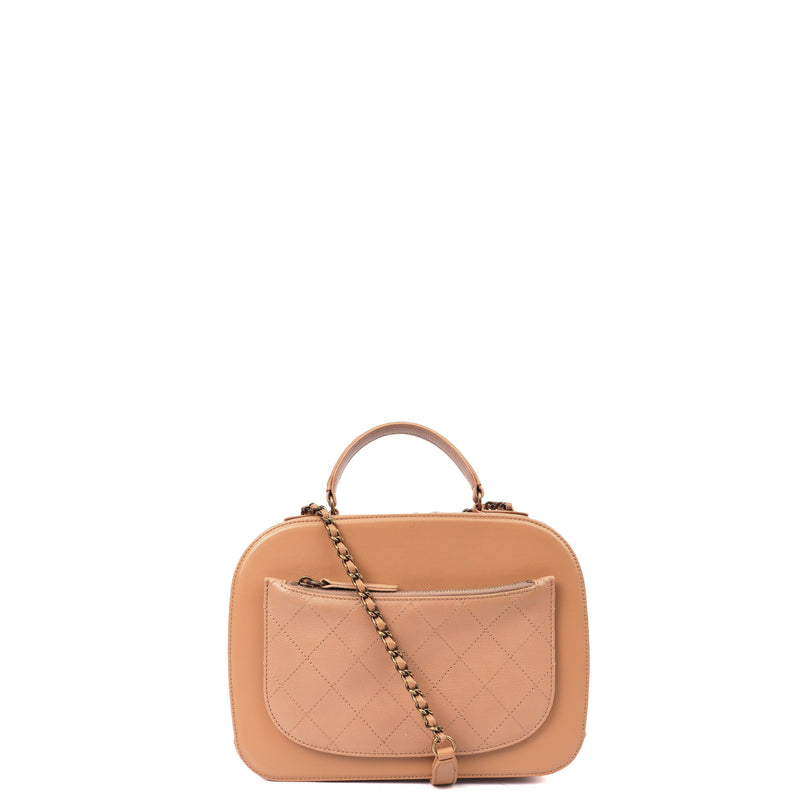 Picture of Chanel Cross Body Vanity Case in Brown, Leather
