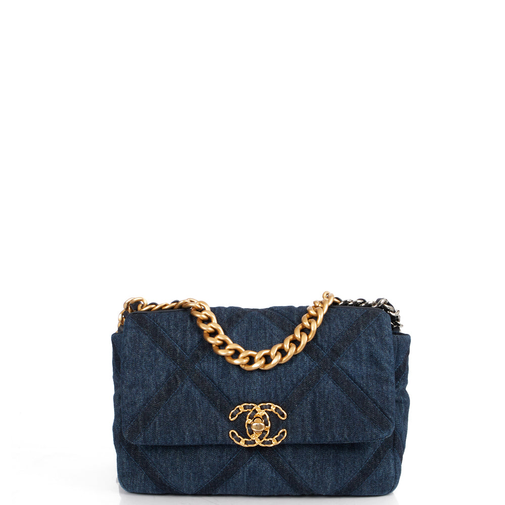 Chanel Shoulder Bag Chanel 19 in Navy, Fabric | The Handbag Clinic