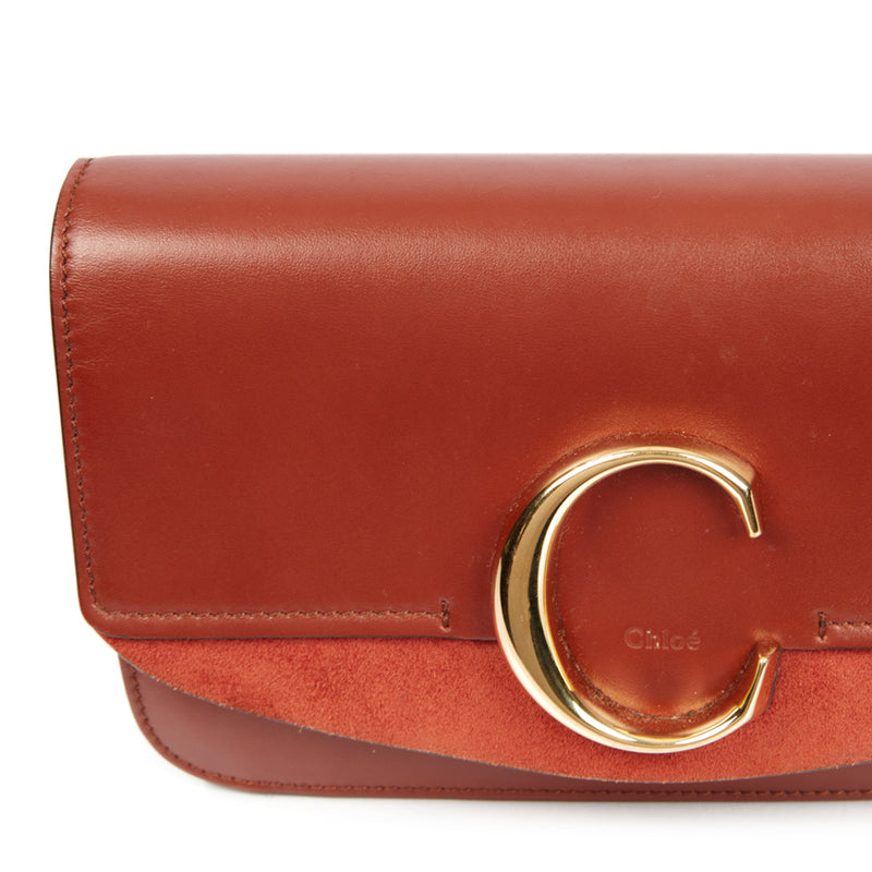Picture of Chloe Shoulder Bag Chloe C - Small in Red, Calfskin Leather