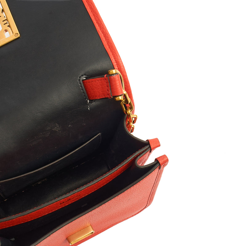 Picture of Mulberry Cross Body Sadie - Square in Orange, Calfskin Leather
