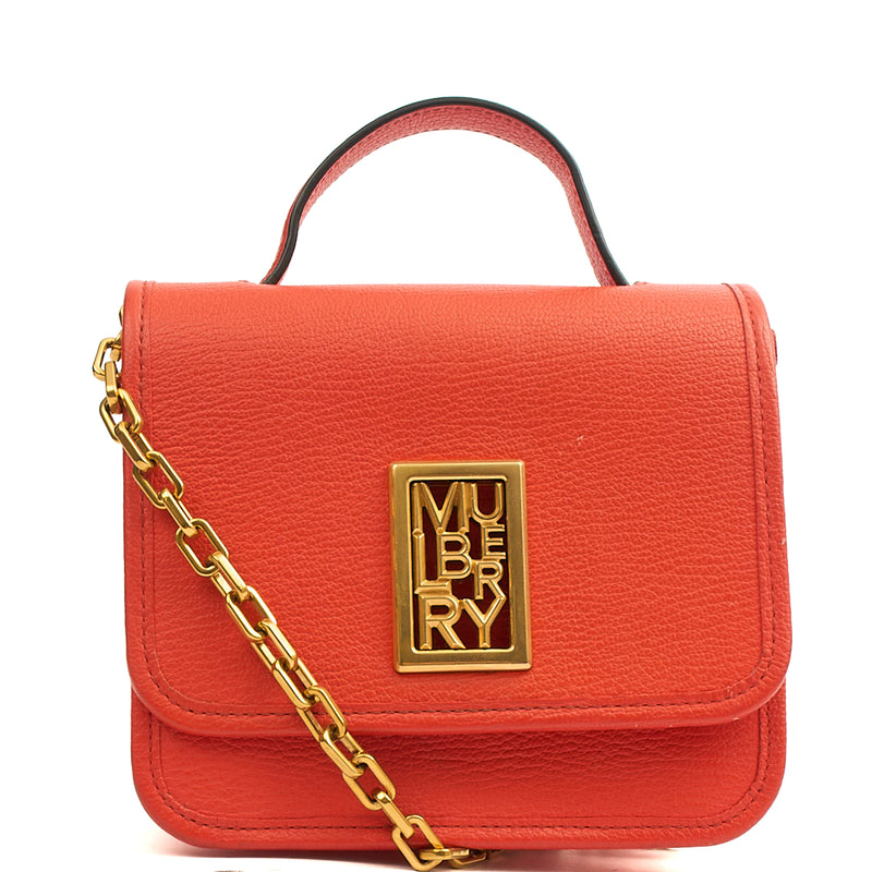 Picture of Mulberry Cross Body Sadie - Square in Orange, Calfskin Leather