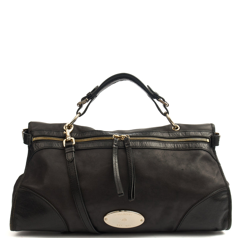 Picture of Mulberry Tote Taylor Satchel  in Black, Calfskin Leather