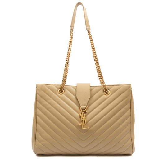 Picture of Saint Laurent Tote Monogram Tote in Green, Calfskin Leather