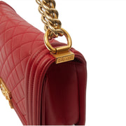 Picture of Chanel Shoulder Bag Boy - Medium in Red, Lambskin Leather