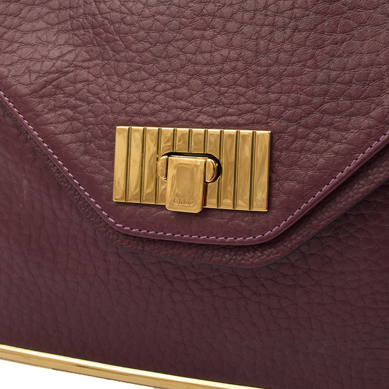 Picture of Chloe Shoulder Bag Sally - Medium in Plum Purple, Calfskin Leather