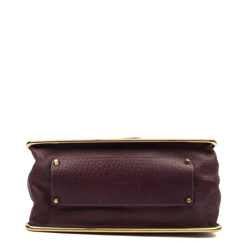 Picture of Chloe Shoulder Bag Sally - Medium in Plum Purple, Calfskin Leather