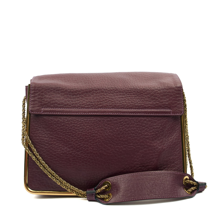 Picture of Chloe Shoulder Bag Sally - Medium in Plum Purple, Calfskin Leather