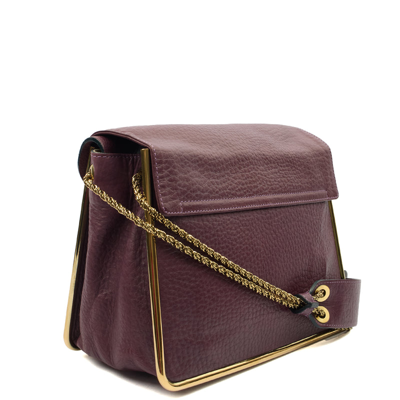 Picture of Chloe Shoulder Bag Sally - Medium in Plum Purple, Calfskin Leather