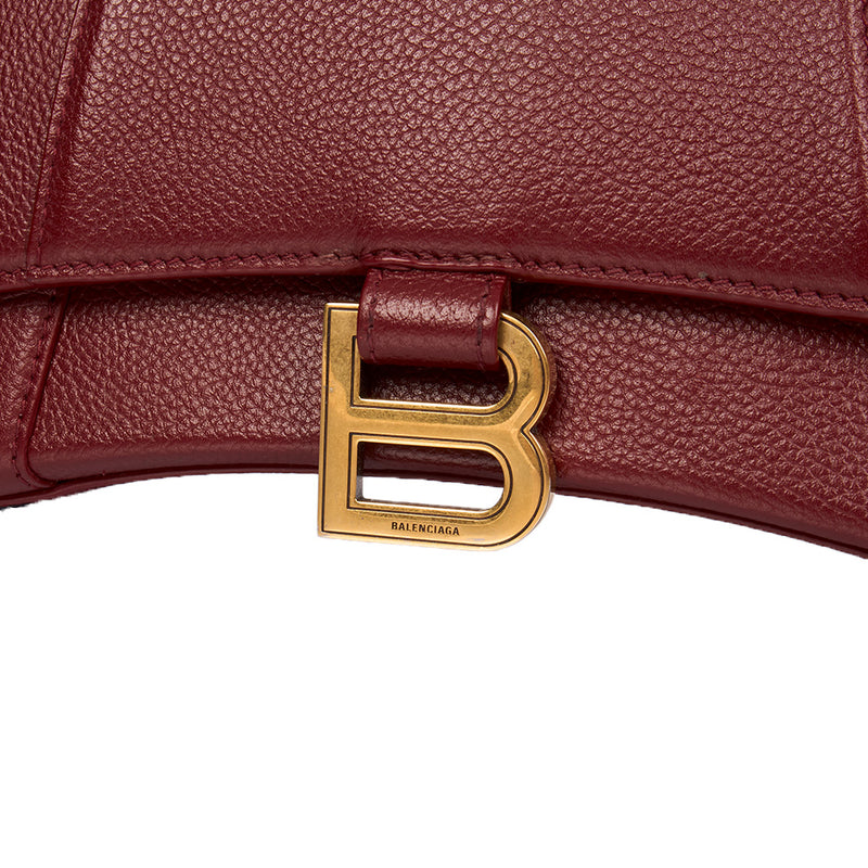Picture of Balenciaga Top Handle Hourglass Top Handle Small in Red, Veau (Calfskin)