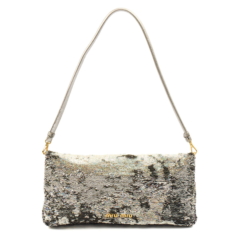 Picture of Miu Miu Shoulder Bag Clutch in Metallic, Canvas
