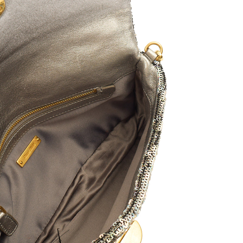 Picture of Miu Miu Shoulder Bag Clutch in Metallic, Canvas