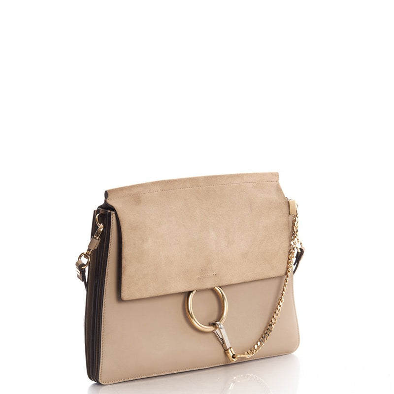 Picture of Chloe Shoulder Bag Faye Shoulder Bag in Grey, Calfskin Leather