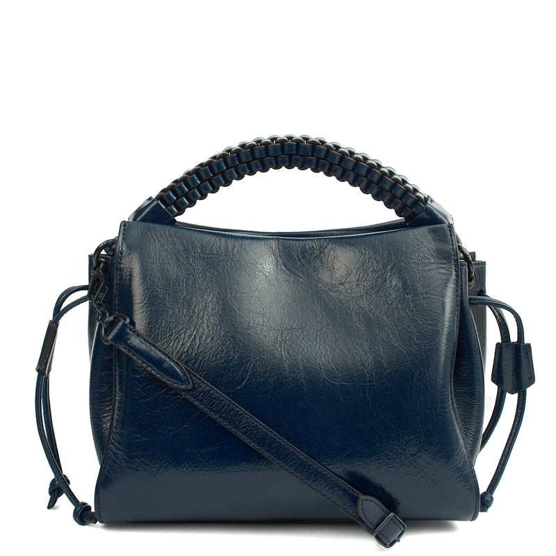 Picture of Mulberry Cross Body Iris - Small in Navy, Crinkle Patent