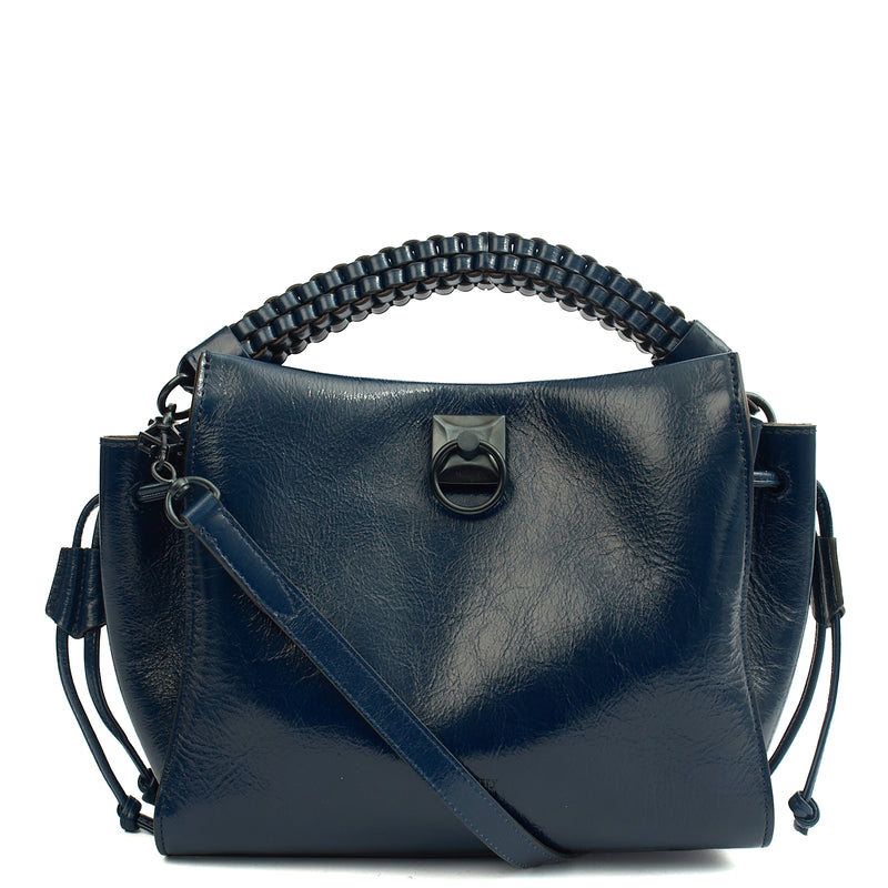 Picture of Mulberry Cross Body Iris - Small in Navy, Crinkle Patent