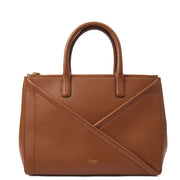 Picture of Mulberry Top Handle M Zipped in Brown, Calfskin Leather