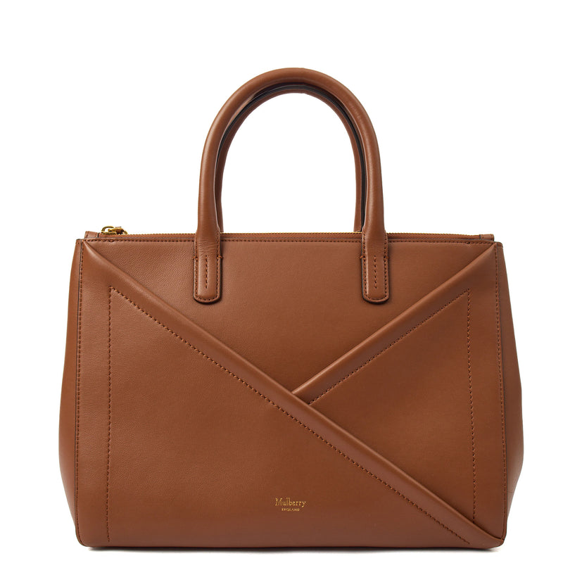 Picture of Mulberry Top Handle M Zipped in Brown, Calfskin Leather