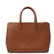 Picture of Mulberry Top Handle M Zipped in Brown, Calfskin Leather
