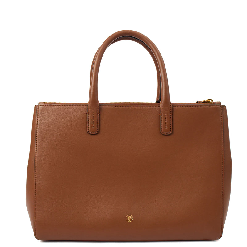 Picture of Mulberry Top Handle M Zipped in Brown, Calfskin Leather