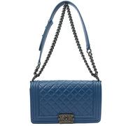 Picture of Chanel Shoulder Bag Boy - Medium in Blue, Leather